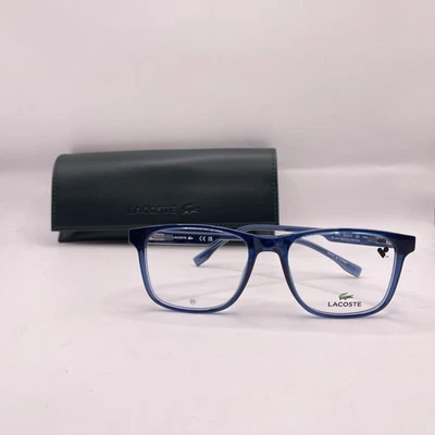 Lacoste Mens Square Full Rim Eyeglasses L2974 Transparent Blue - Image 1 of 4