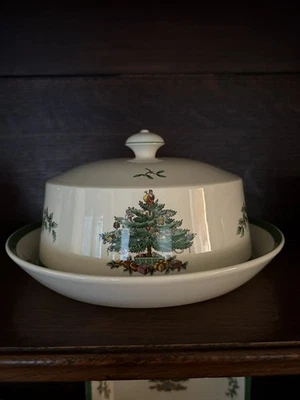 Vintage Spode Christmas Tree Cheese Dome, Made In England - Image 1 of 4