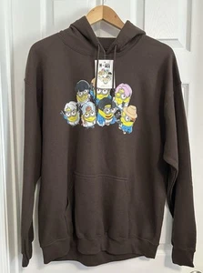 BNWT OFFICIALLY LICENSED BTS X DISPICABLE ME 4 HOODIE SWEATSHIRT US LARGE (L) - Picture 1 of 16