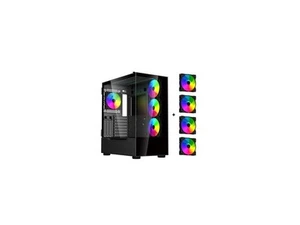 DIYPC ARGB-Q18.V2-BK Black USB3.0 ATX Mid Tower Gaming Computer Case w/ Dual - Picture 1 of 5