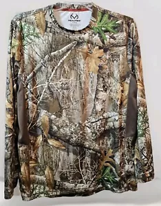 Realtree Camo Shirt Mens L 40" chest x30 Long Sleeve Camouflage Pullover Hunting - Picture 1 of 10
