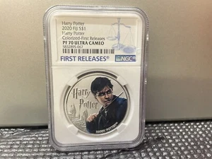 2020 Fiji Silver S$1 Harry Potter NGC PF 70 First Releases W/ogp - Picture 1 of 6