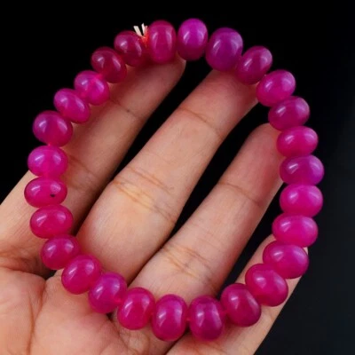 Pink Ruby 166 Cts Most Brilliant Beaded Stretchable Bracelet VK 41 E582 - Image 1 of 2