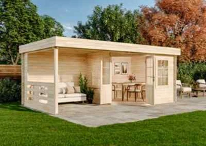 Gartenhaus Holzhaus Hanna-40 5-Eck aus Holz Holzhaus Freizeithaus Blockhaus 40mm - Bild 1 von 8