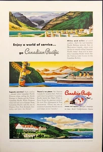 1949 Canadian Pacific Railways Steamships Air Lines Hotels Vintage Print Ad - Picture 1 of 6
