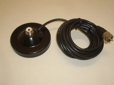 JETSTREAM JTM8SO 3.5in MAGNETIC MAGNET SO-239 ANTENNA MOUNT w/ 12Ft RG-58U COAX - Image 1 of 2