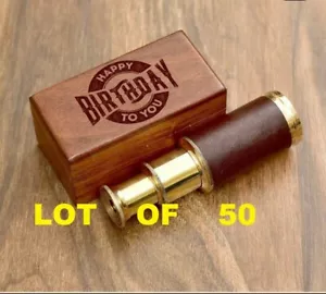 50 Stück Teleskop mit Holzkiste Marine Maritim bestes Geschenk Geburtstag Gravur - Bild 1 von 3