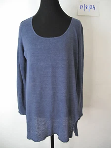 Saks Fifth Avenue 100% Linen Sweater Top Womens Sz L Lightweight E-43 - Picture 1 of 8