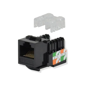 Lote de 10 Keystone Jack Cat5e Black Network Ethernet 110 Punchdown 8P8C - Imagen 1 de 3