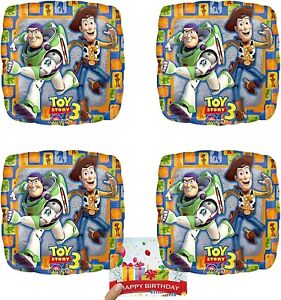 Toy Story Party Supplies Balloons - 4 Pack Bundle Licensed Mylar foil Birthday