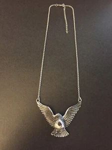 Vintage Signed "NF" Sterling Silver Eagle Gemstones Necklace - Picture 1 of 7
