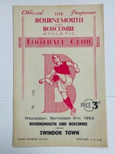 1954/55 Bournemouth V Swindon Town 08-09-1954 División 3 Sur - Imagen 1 de 1
