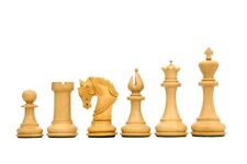  4.25" Wooden Chess Pieces Made in African Padouk & Boxwood - 179