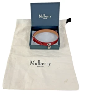 Mulberry Double Leather Lancaster Padlock Bracelet/Choker Red - Boxed - Picture 1 of 16