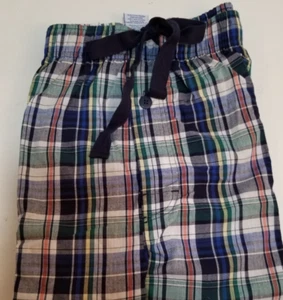 Fruit of the Loom summer weight blue plaid sleep pants W button fly pockets sz S - Picture 1 of 2