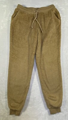 Old Navy 慢跑鞋女式 XS 兔子毛皮毛茸茸慢跑者面包屑羽绒米色 2 个口袋 — 第 1/4 张图片