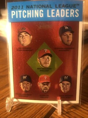 2012 Topps Heritage NL Pitching Leaders Kershaw #HP94 Chrome /1963 SP Rare - Image 1 of 4