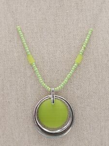 2007 Avon Circle Cat's Eye Pendant Necklace New in Box Lime Green or Pink NIB