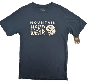 Mountain Hardwear T-Shirt Men's Small Blue SS Cotton Blend Spellout Logo - Picture 1 of 8