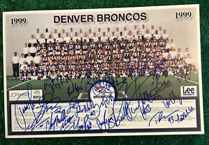 1999 Denver Broncos Team Poster Signed By 25 Terrell Davis, Shannon Sharpe +More