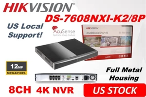 Ⲏikvision DS-7608NXI-K2/8P 8CH 12MP NVR Plug & Play No Hard Drive H.265+ - Picture 1 of 10