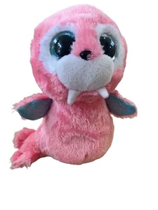TUSK TY Beanie Boo Pink Walrus 6" Glitter Eyes Very Soft. Clean Retired - Picture 1 of 6