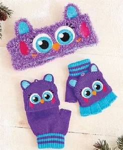 Juego de guantes envolventes y abatibles para la cabeza de búho para niñas - Imagen 1 de 1