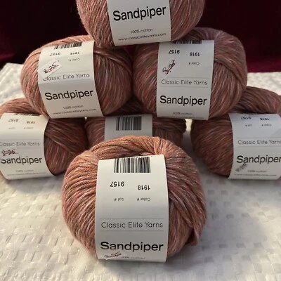 7 bolas hilos clásicos de élite ~ gaitero~ nuevos, 100 % algodón, rosas 50 g - 114 yardas Foto 1 de 4