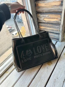 🚨LOVE MOSCHINO Hysteric Glamour Style Vintage Y2K Avantgarde hand Big bag Y2K - Picture 1 of 24
