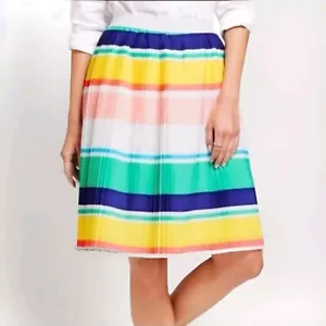 Merona Multicolor Striped Accordion Pleated Skirt Size Small Circle Skater - Picture 1 of 3