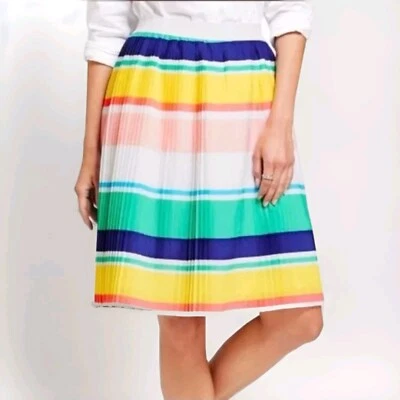 Merona Multicolor Striped Accordion Pleated Skirt Size Small Circle Skater — 第 1/3 张图片