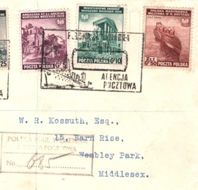 POLAND WW2 *FREE FORCES* 1z50g Submarine 1941 FDC NAVAL First Day Cover KA398 - Image 1 of 4
