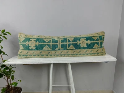 LONG BOLSTER PILLOW TURKISH RUG PILLOW LONG BED PILLOW LONG LUMBAR PILLOW DECOR - Image 1 of 4
