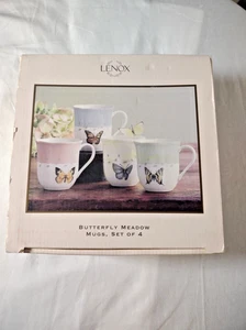 Neu Lenox Butterfly Meadow Tassen, 4er Set | Butterfly Meadow Collector's Club - Bild 1 von 23