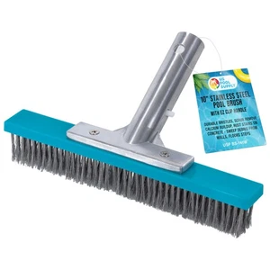 Professional 10" Stainless Steel Swimming Pool Algae Brush - Picture 1 of 3