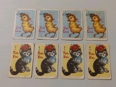 *Lote de 8* Mini cartas de repuesto Whitman Animal Rummy 1951 Foto 1 de 2