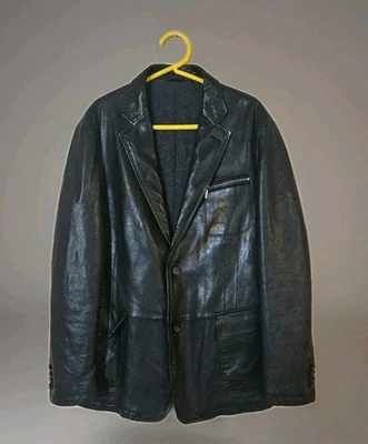 Balmain ягненка овощ дубленая кожа черная куртка тела подкладка шерсти XL ~ назад 79 см - Изображение 1 из 4