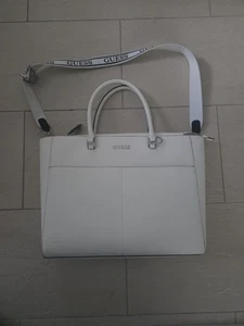 Guess grosse Umhänge-Tasche Shopper weiss, B47 H32cm auch Laptop o. Schultasche - Bild 1 von 7