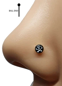 Skull & Cross Bones Nose Stud Sterling Silver 22g (0.6 mm) Ball End Emo Goth - Picture 1 of 12