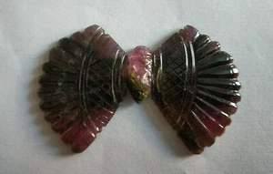Tourmaline Beautiful Butterfly Carving 3 Piece Natural Gemstone 39.70 Cts. - Picture 1 of 6