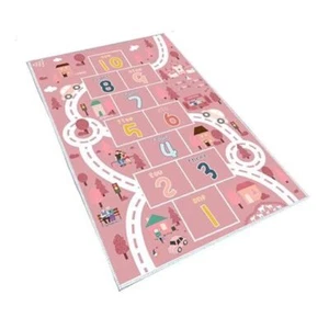 Hopscotch Rugs for Kids, Kid Rug for Bedroom,Road Rug, 9' x 6' (Oblong) Pink - Picture 1 of 7