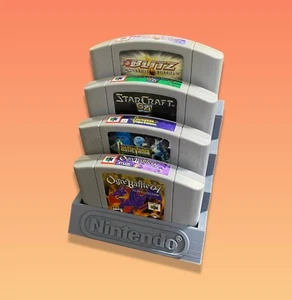 Nintendo 64 Game Display Stand, 3D Printed - 4 N64 Game Cartridges - Wall Mount! - Picture 1 of 37