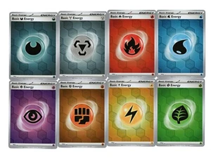 Shrouded Fable Basic Energy Reverse Holo Complete Card Set (8) Scarlet & Violet - Foto 1 di 1
