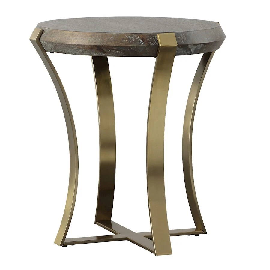 Uttermost Unite Leg Wood Side Table, Plated Brushed Brass - 22940 - Image 1 of 1