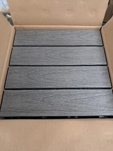 Deck Tiles 1X1 Ft UV Resistant Outdoor Composite Roman Antique Gray - Picture 1 of 2