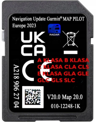 MAP NAVIGATION KARTE MERCEDES GARMIN MAP A218 V20 EU A B C E GLS GLE CLA GLA GLC - Bild 1 von 2