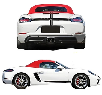 Gráficos de pegatinas de coche a rayas personalizados para Porsche 718 Boxster Cayman calcomanías de 2 lados Foto 1 de 4
