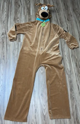 Rubies Scooby-Doo Costume OSFM Hooded Plush Jumpsuit w/Tail Halloween Cosplay - Image 1 of 4