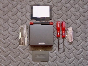 Game Boy Advance SP Replacement Housing Shell Black and Red - Picture 1 of 2