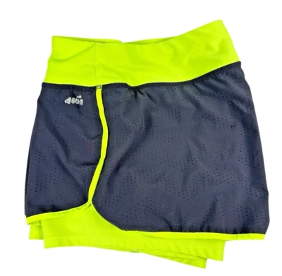 Avia Women's Running Shorts with Bike Liner - Gray/Green, Size S (Style RH4W767N - Image 1 of 4
